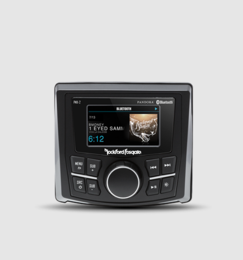 Rockford Fosgate UTV PMX-2 Rockford Fosgate Punch Marine Compact AM/FM/WB Digital Media Receiver 2.7in Display
