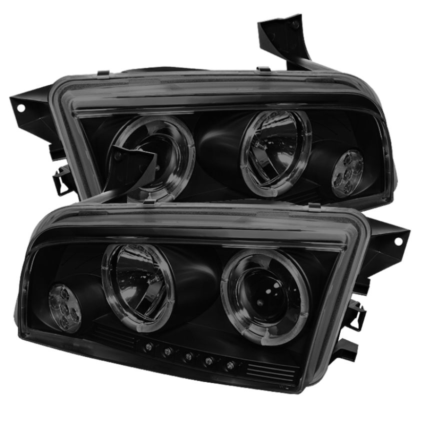 SPYDER 5078353 Projector Headlights - LED Halo - Black Smoke