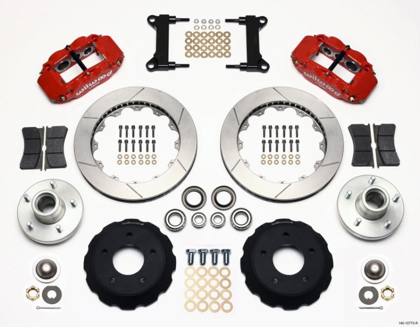 Wilwood 140-10775-R Narrow Superlite 6R Front Hub Kit 13.06in Red Chevy C-10 60-87 CPP Drop Spindle