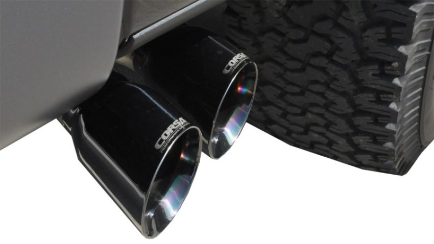 CORSA Performance 14392BLK Corsa 2011-2014 Ford F-150 EcoBoost 3.5L V6 Black Sport Cat-Back Exhaust