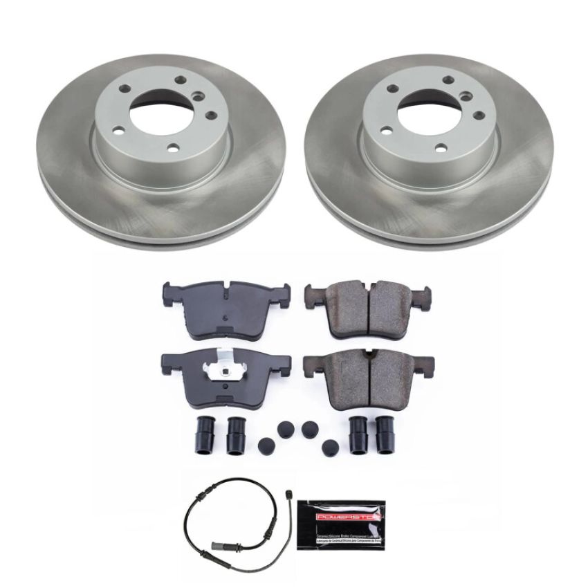 PowerStop SC6743 Semi-Coated Rotor and Low-Dust Ceramic Brake Pad Kit