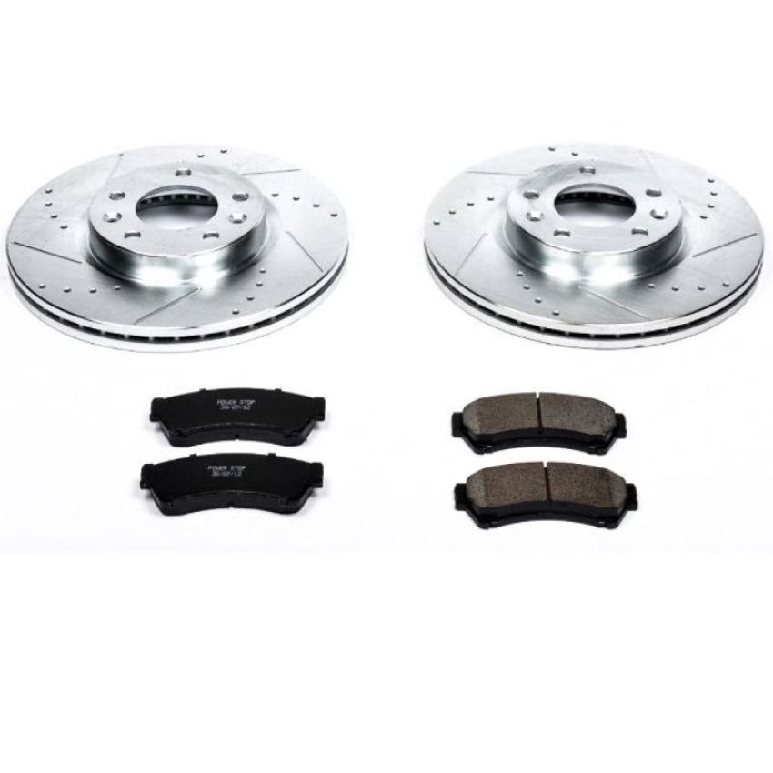 PowerStop K199 Z23 Daily Driver Carbon-Fiber Ceramic Brake Pad and Drilled & Slotted Rotor Kit