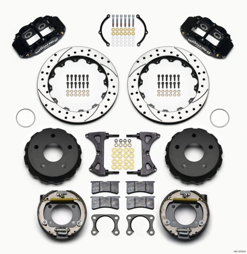 Wilwood 140-13734-D Narrow Superlite 4R Rear P-Brk Kit 12.88in Drilled Big Ford 2.00in Off Bronco 5 x 5.50