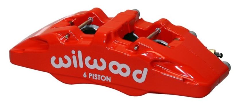 Wilwood 120-13437-RD Caliper-Forged Dynapro 6 5.25in Mount-Red-L/H 1.62/1.12/1.12in Pistons 1.10in Disc