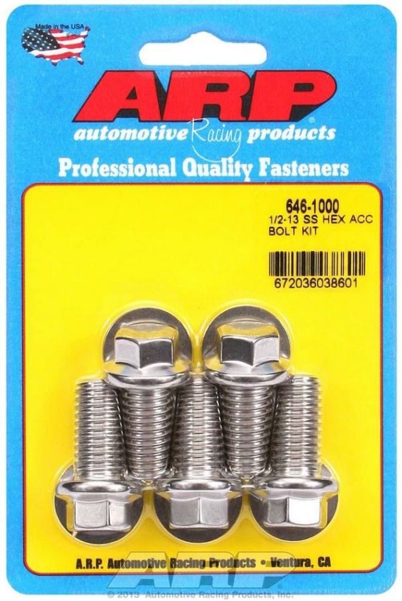 ARP ARP646-1000 1/2-13 x 1.000 6pt SS Bolt Kit 5pk