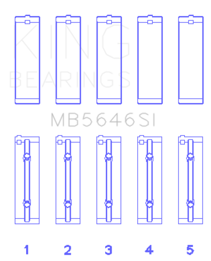 King Engine Bearings MB5646SI King Toyota 1AZFE/2AZFE Main Bearing Set