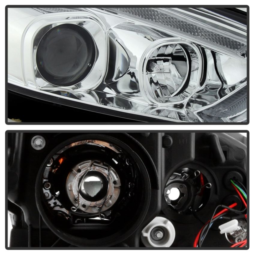 SPYDER 5086457 Projector Headlights - Sequential Turn Signal Light Bar - Chrome