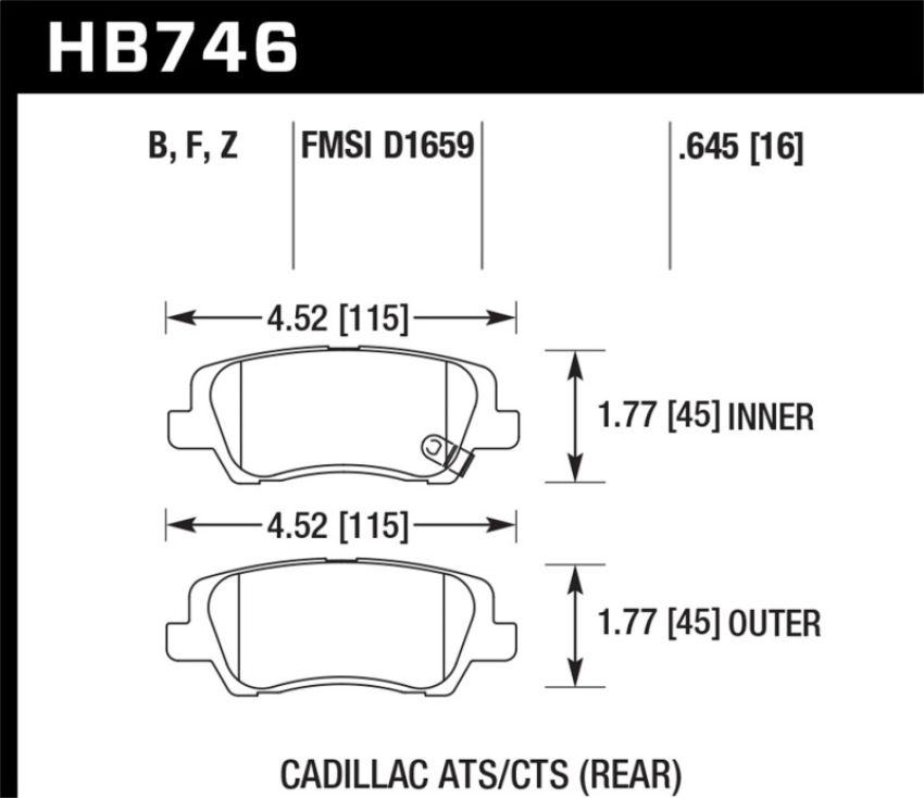 Hawk Performance HB746Z.645 Performance Ceramic Disc Brake Pad