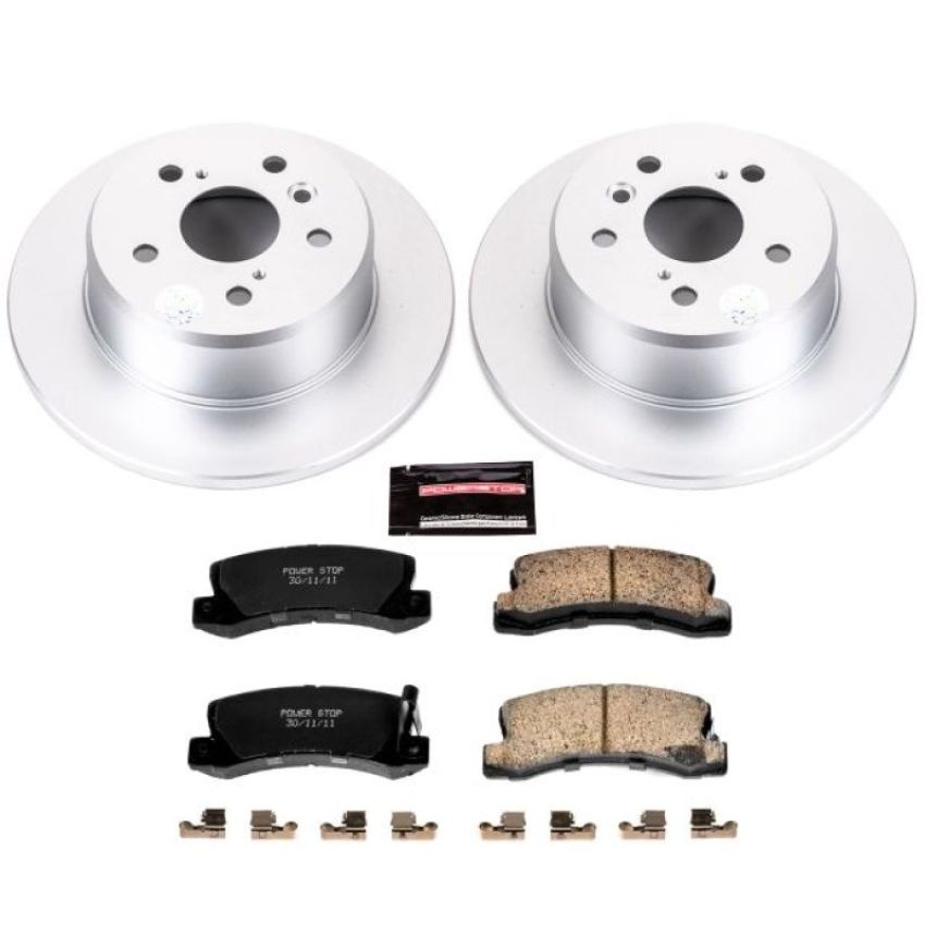 PowerStop CRK6784 Genuine Geomet Coated Rotor and Low-Dust Ceramic Brake Pad Kit