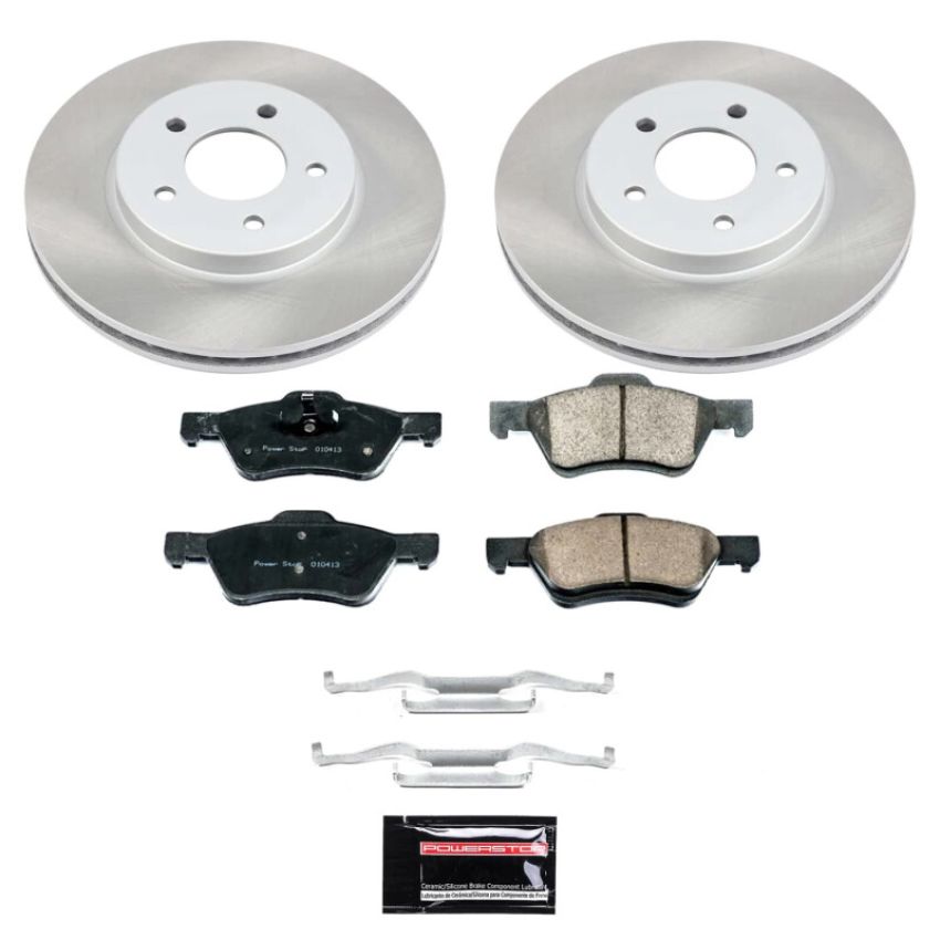 PowerStop SC5572 Semi-Coated Rotor and Low-Dust Ceramic Brake Pad Kit