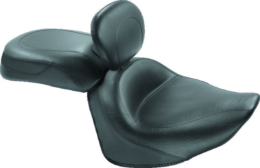 Mustang Motorcycle 79551 Mustang 08-17 Yamaha Raider Wide Touring 2PC Seat w/Diver Backrest - Black