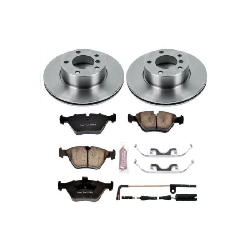 PowerStop KOE628 OE Stock Replacement Low-Dust Ceramic Brake Pad and Rotor Kit
