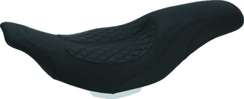 Mustang Motorcycle 76983 Mustang 97-07 Harley Electra Glide, Rd Glide Fastback 1PC Seat w/ Diamond Stitch - Black