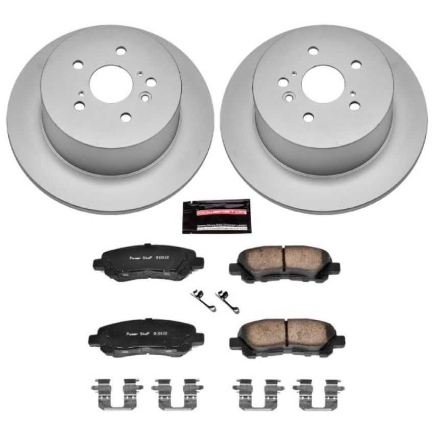 PowerStop CRK4714 Genuine Geomet Coated Rotor and Low-Dust Ceramic Brake Pad Kit
