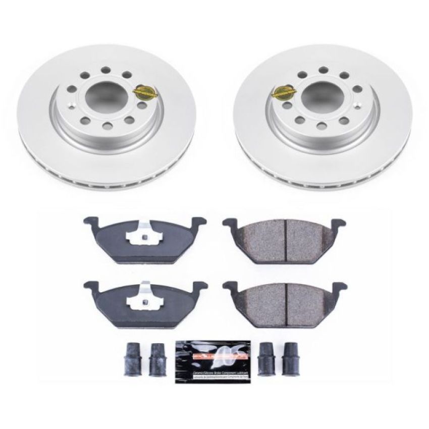PowerStop CRK6041 Genuine Geomet Coated Rotor and Carbon-Fiber Ceramic Brake Pad Kit