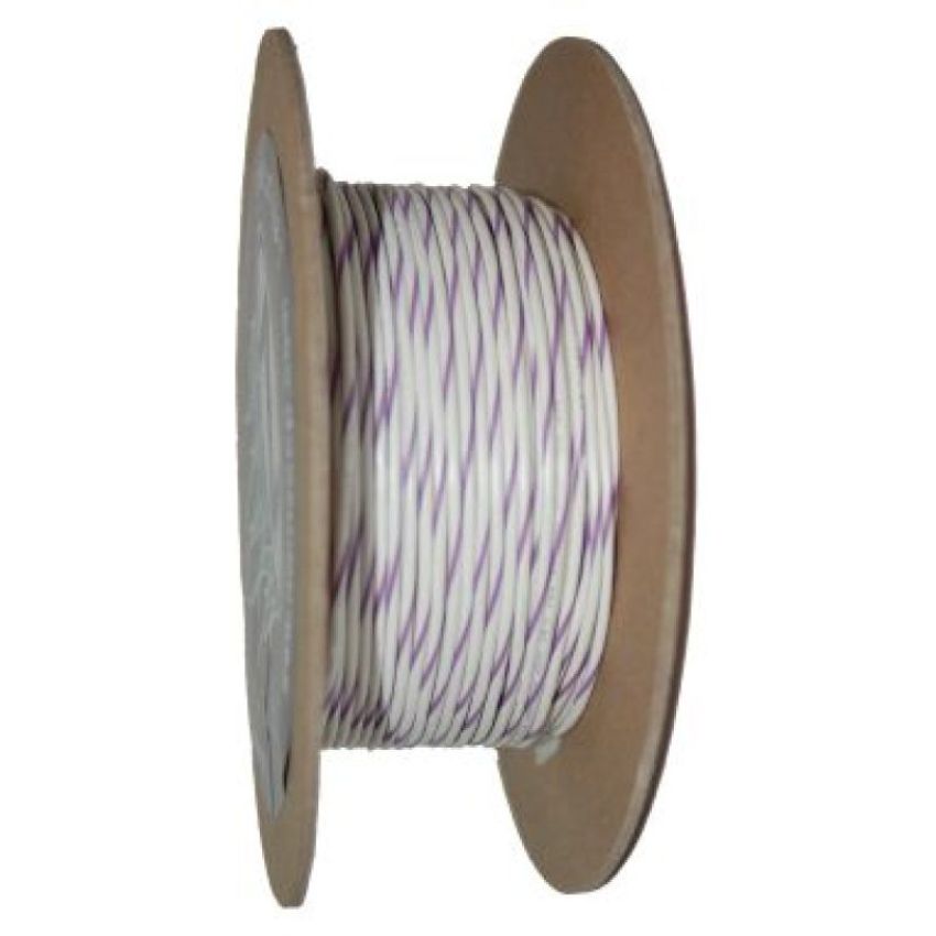 NAMZ NWR-97-100 OEM Color Primary Wire 100ft. Spool 18g - White/Violet Stripe
