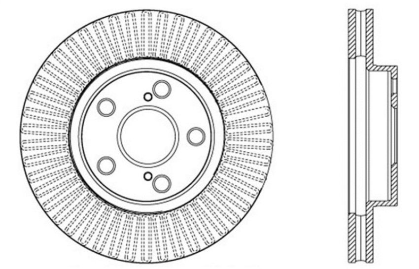 Stoptech 128.44172R Sport Cross Drilled Brake Rotor - Rear Left