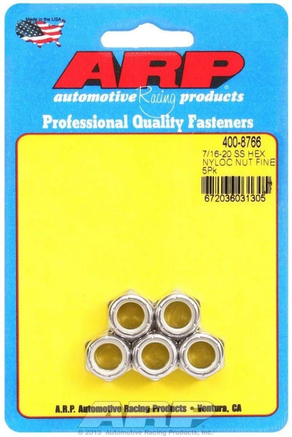 ARP ARP400-8766 S/S 6pt. Fine Nyloc Nuts - 7/16-20 (5)