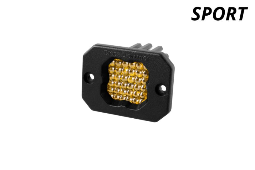 Diode Dynamics DD6473S Stage Series C1 LED Pod Sport - Yellow Flood Flush ABL Each