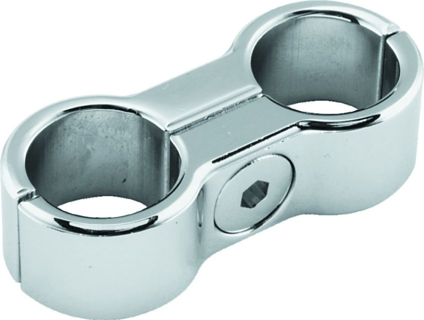 Bikers Choice 489604 Chrome Plain Oil Hose Separator For 2 Hoses