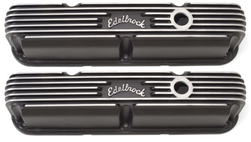 EDELBROCK EDE41763 SBM Classic Finned V/C's - Black