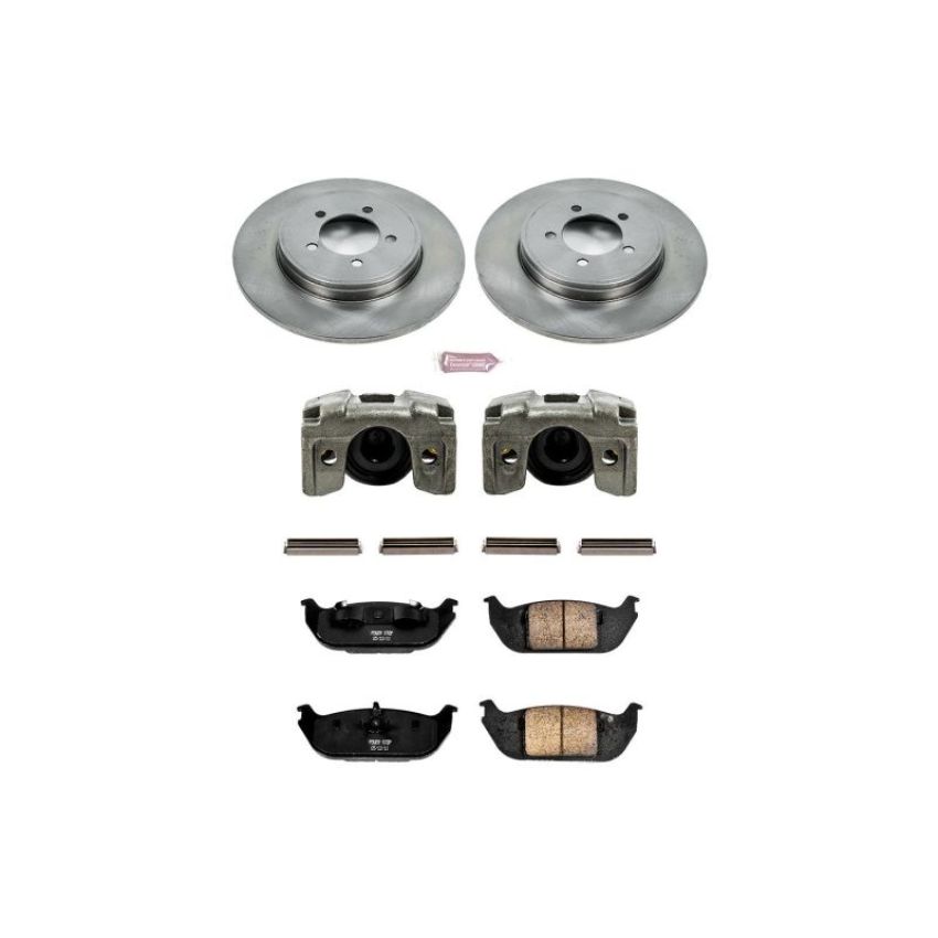 PowerStop KCOE3025 OE Stock Replacement Low-Dust Ceramic Brake Pad, Rotor and Caliper Kit