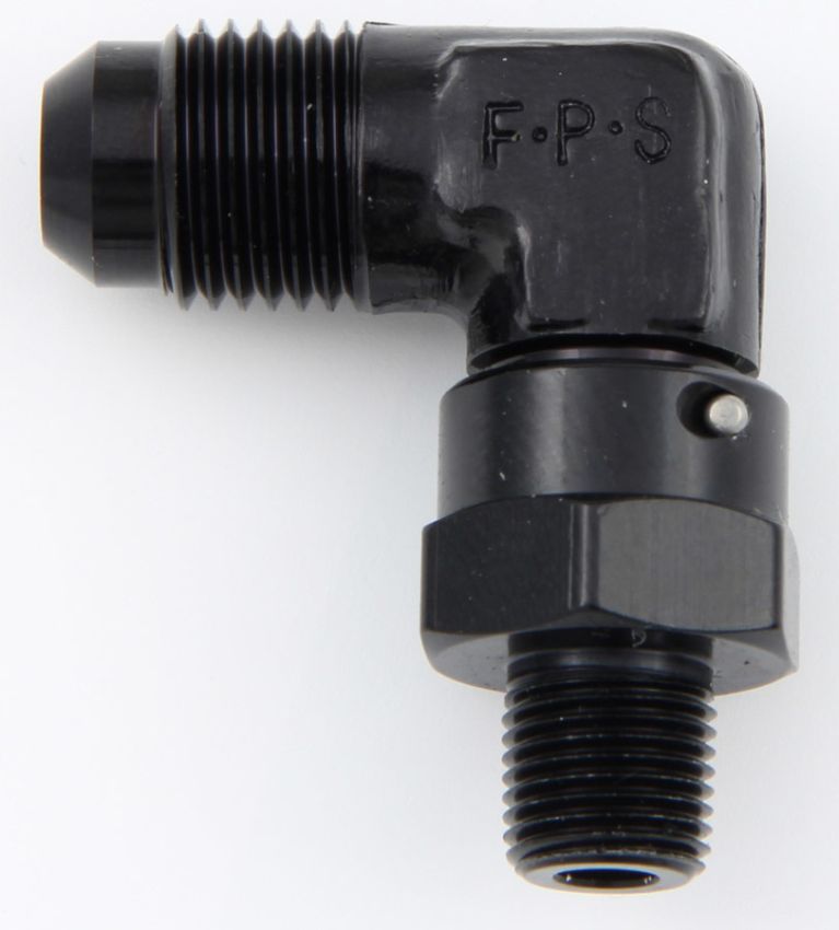 FRAGOLA FRG499162-BL #6 x 1/8 MPT 90 Deg Swivel Adapter Black