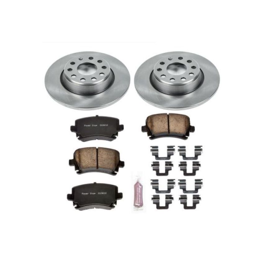 PowerStop KOE2261 OE Stock Replacement Low-Dust Ceramic Brake Pad and Rotor Kit