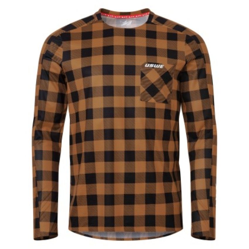 USWE 80951061042105 Flannel Long Sleeve Lightweight Off-Road Jersey Bronze - Medium