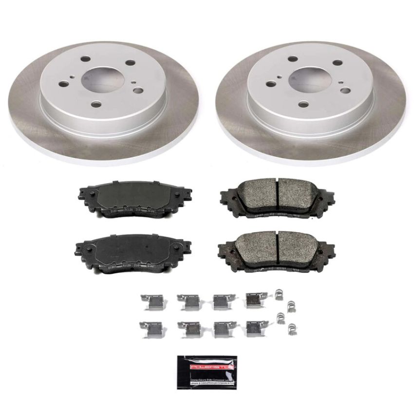 PowerStop SC7739 Semi-Coated Rotor and Low-Dust Ceramic Brake Pad Kit