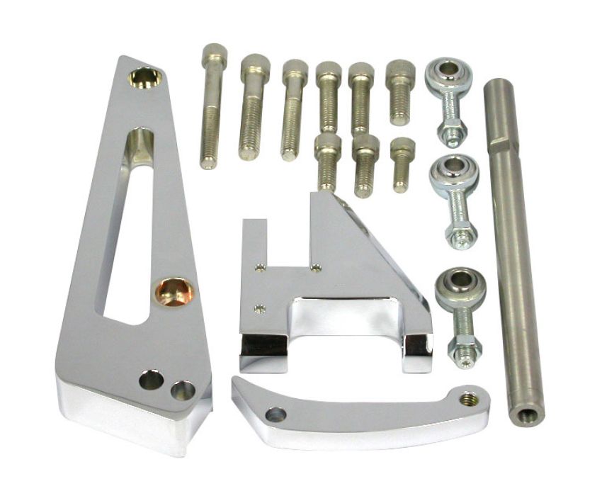 RACING POWER CO-PACKAGED RPCR6411 Chrome Alum BBC Alterna tor Bracket SWP
