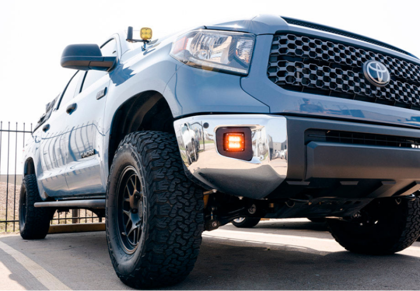 Cali Raised LED CR2568 Cali Raised 14-21 Toyota Tundra Led Fog Light Pod Replacements Brackets Kit For - 3X2 18W Amber Pod