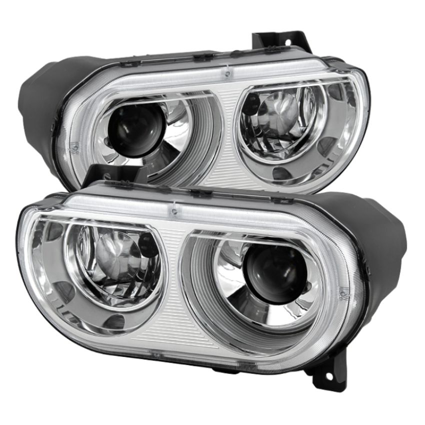 SPYDER 9027284 Xtune Dodge Challenger 08-14 Xenon Hid Model Only Projector Headlamps Chrome HD-JH-DCHAL08-HID-C