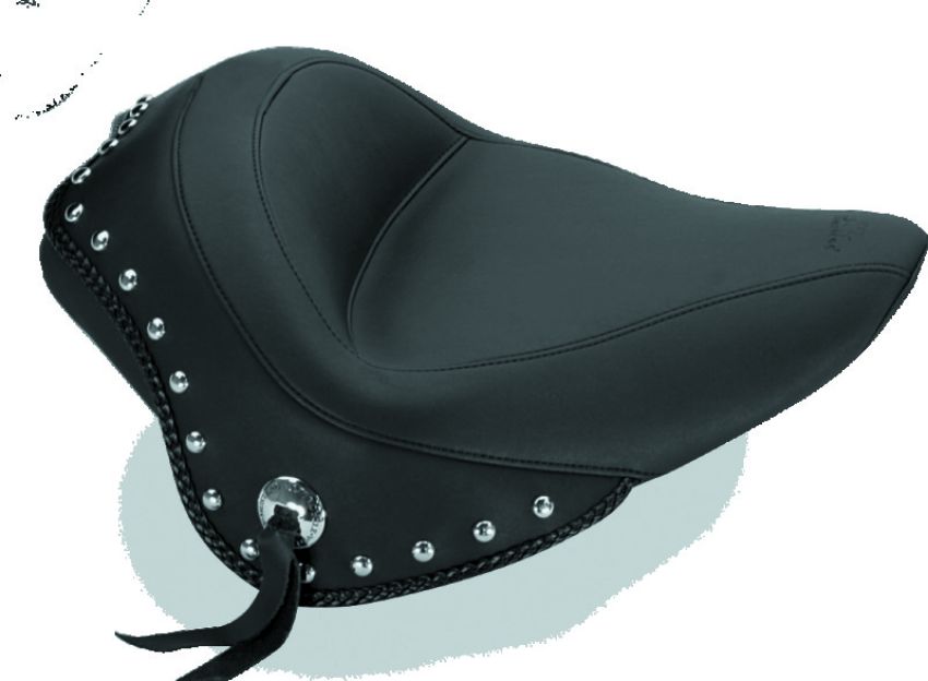 Mustang Motorcycle 76750 Mustang 11-13 Harley Blackline,12-17 Slim/Slim S Wide Stud Touring Solo Seat w/Studs - Black
