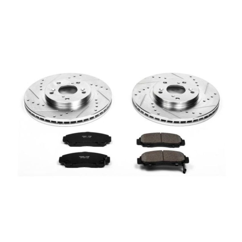 PowerStop K2292 Z23 Daily Driver Carbon-Fiber Ceramic Brake Pad and Drilled & Slotted Rotor Kit