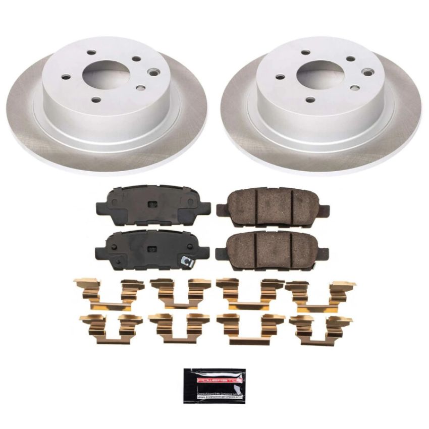 PowerStop SC7864 Semi-Coated Rotor and Low-Dust Ceramic Brake Pad Kit
