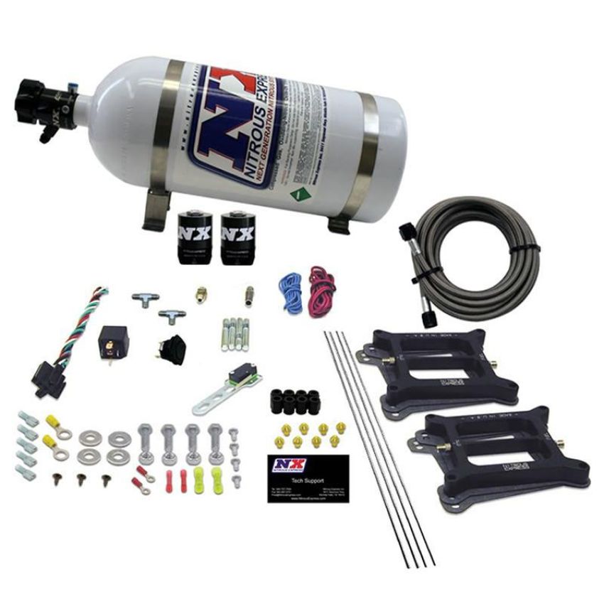 Nitrous Express 30240-10 DUAL/4150/GASOLINE (50-100-150-200-250-300HP) WITH 10LB BOTTLE
