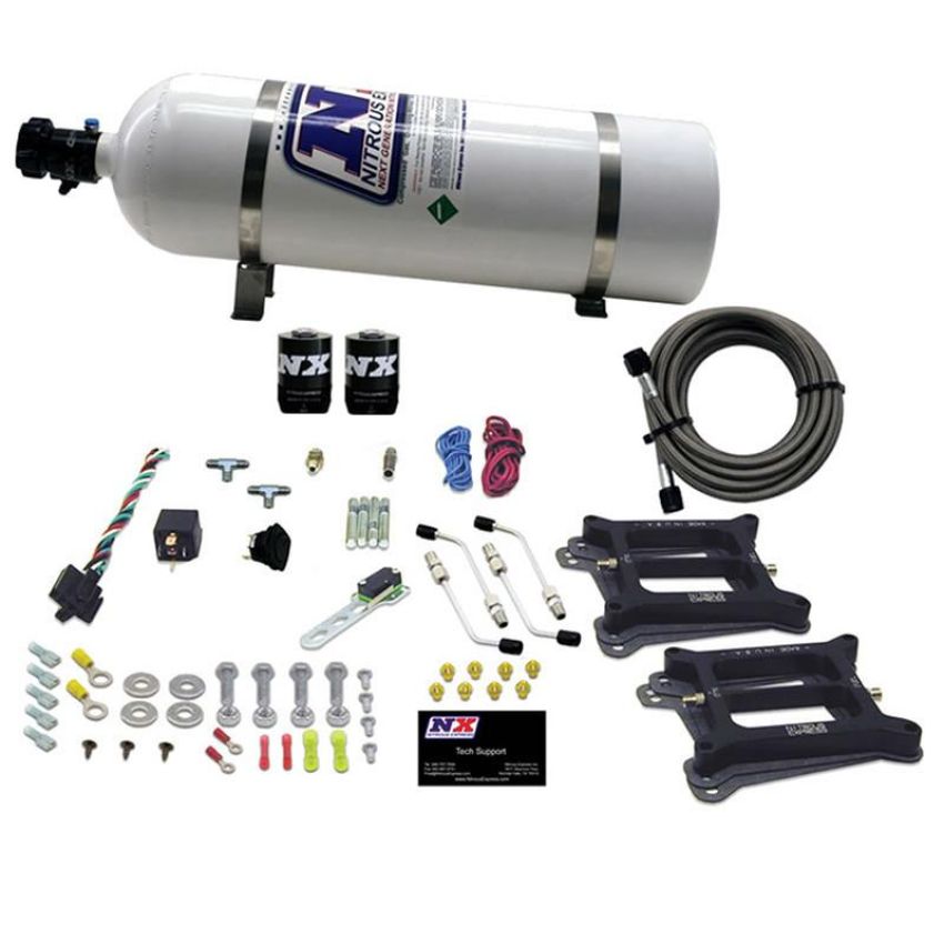 Nitrous Express 30245-15 DUAL/4150/ALCOHOL (50-100-150-200-250-300HP) WITH 15LB BOTTLE