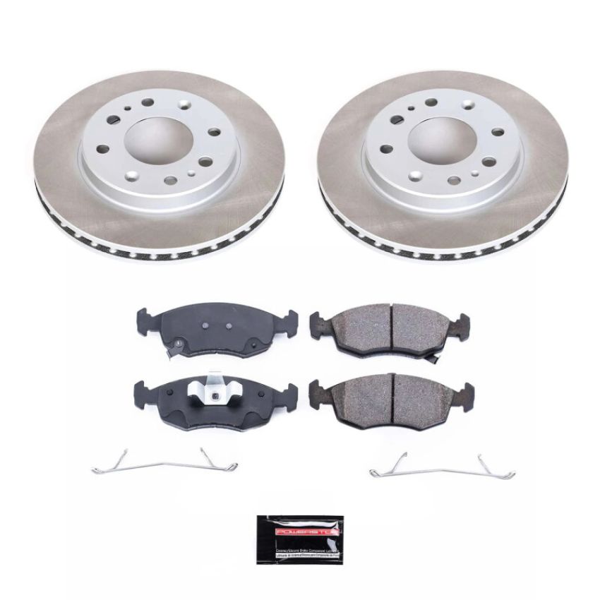 PowerStop SC6290 Semi-Coated Rotor and Low-Dust Ceramic Brake Pad Kit