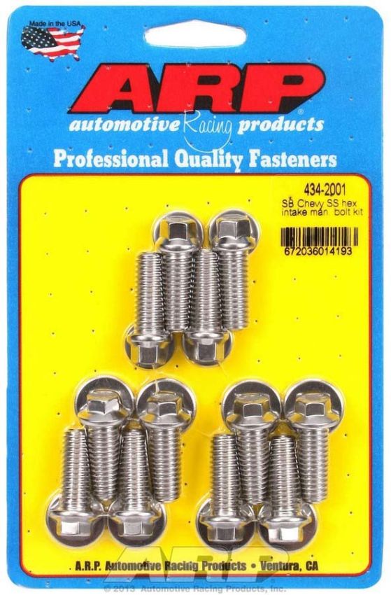 ARP ARP434-2001 SBC S/S Intake Bolt Kit 6pt.