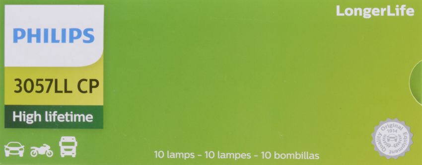 Philips 3057LLCP Philips LongerLife Miniature 3057LL Pack of 10