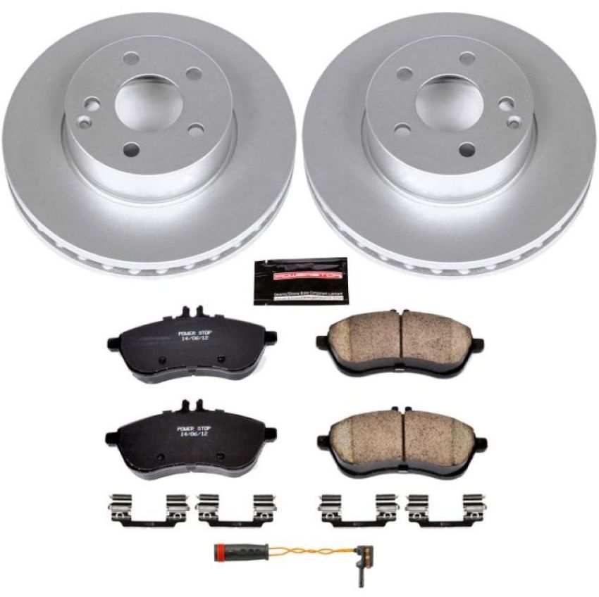 PowerStop CRK5790 Genuine Geomet Coated Rotor and Carbon-Fiber Ceramic Brake Pad Kit