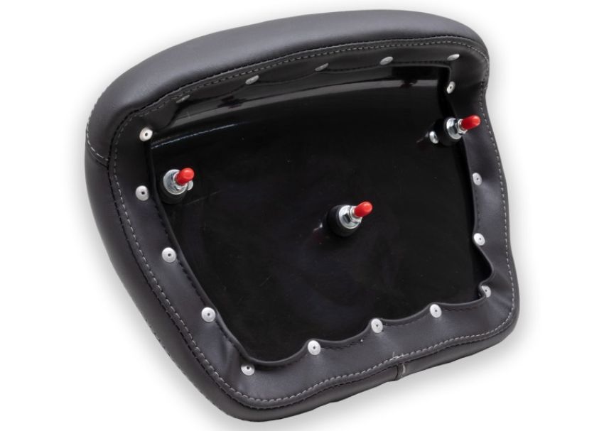 Mustang Motorcycle 76886GM Mustang 08-21 Harley Electra Glide,Rd Glide,Rd King,Str Glide Tour-Pak Pad w/Grey Stitch-Black