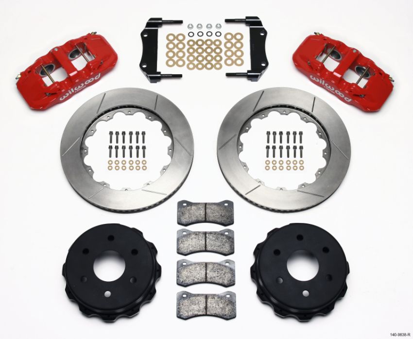 Wilwood 140-9838-R AERO4 RearTruck Kit 14.25in Red 1999-2010 GM 1500-SUV 2 Piston OE Caliper