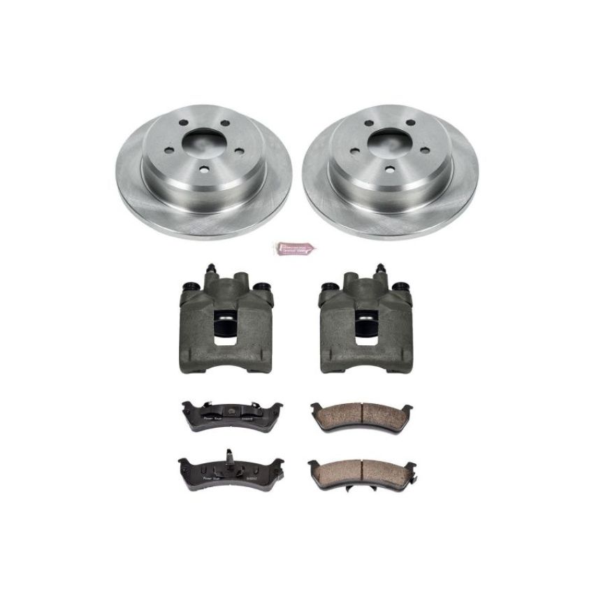 PowerStop KCOE1858 OE Stock Replacement Low-Dust Ceramic Brake Pad, Rotor and Caliper Kit