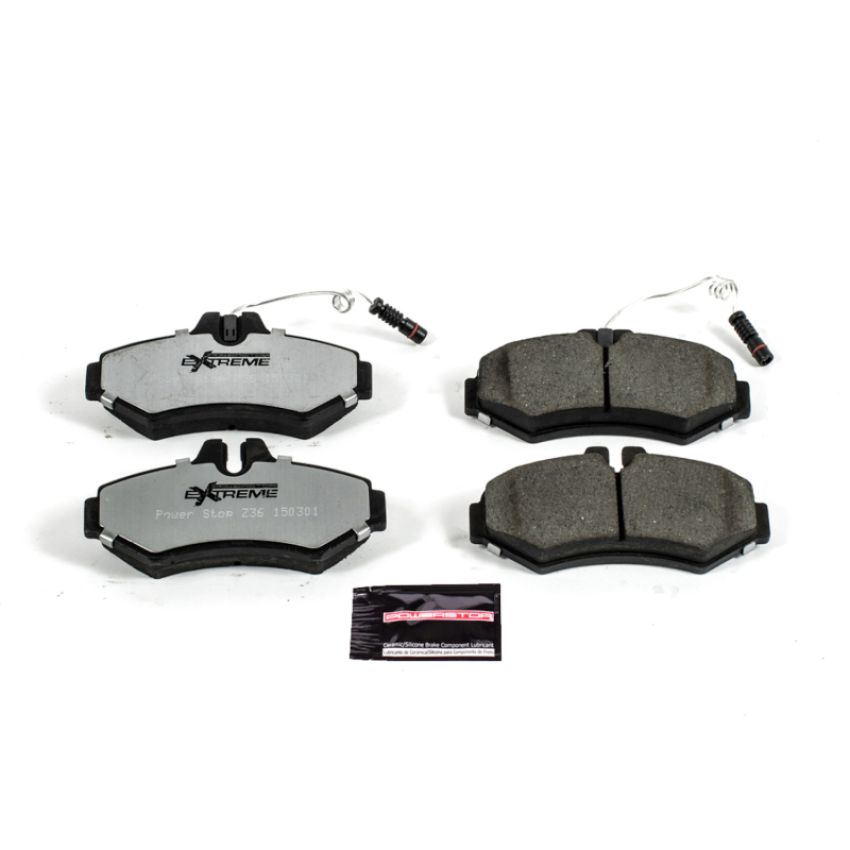 PowerStop Z36-928 PowerStop - Z36 Truck and SUV Carbon-Fiber Ceramic Brake Pads with Hardware Kit