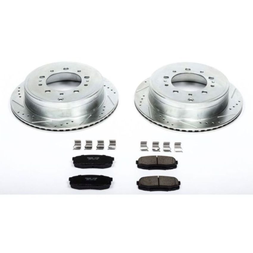 PowerStop K3073 Z23 Daily Driver Carbon-Fiber Ceramic Brake Pad and Drilled & Slotted Rotor Kit