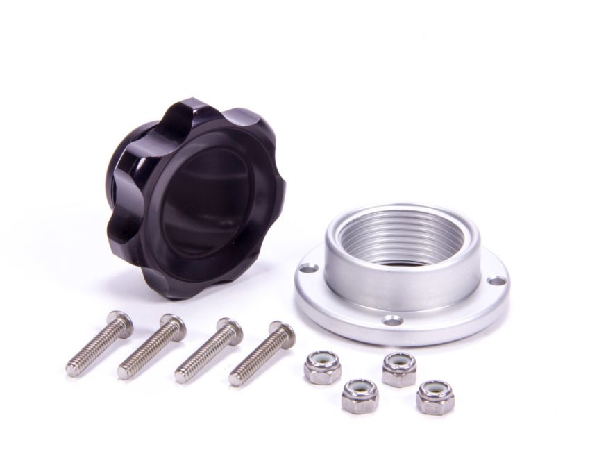 ALLSTAR PERFORMANCE ALL36181 Filler Cap Black with Bolt-In Alum Bung Small