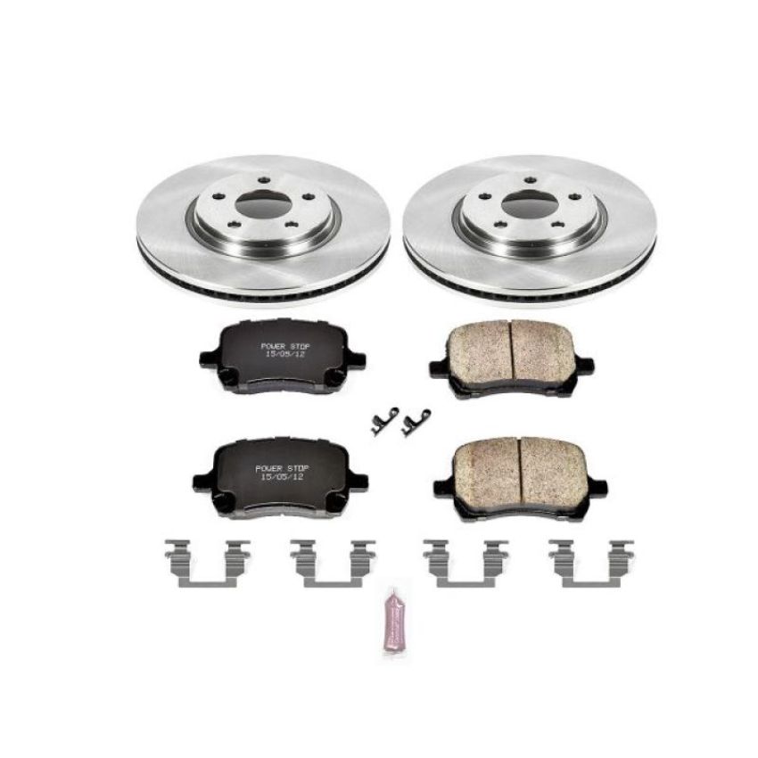PowerStop KOE1614 OE Stock Replacement Low-Dust Ceramic Brake Pad and Rotor Kit