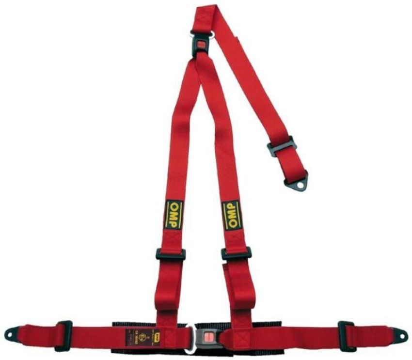 OMP RACING, INC. OMPDA0-0509-A01-071 Strada 3 Harness Black Bolt In Push Button Exit